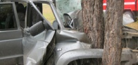 УАЗ протаранил дерево в Дзержинске: пострадали водитель и двое детей
